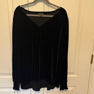 Wonderly Black Velvet Blouse